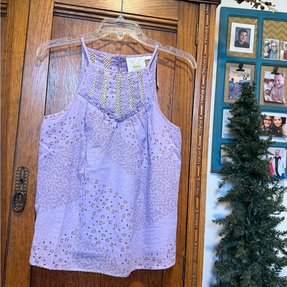 Maeve Lavender Embellished Tank Top